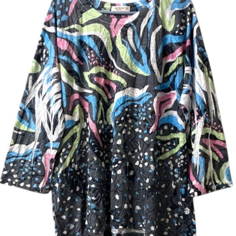 Jess & Jane Multicolor Abstract Printed Tunic Size 1X - Picture 3 of 9